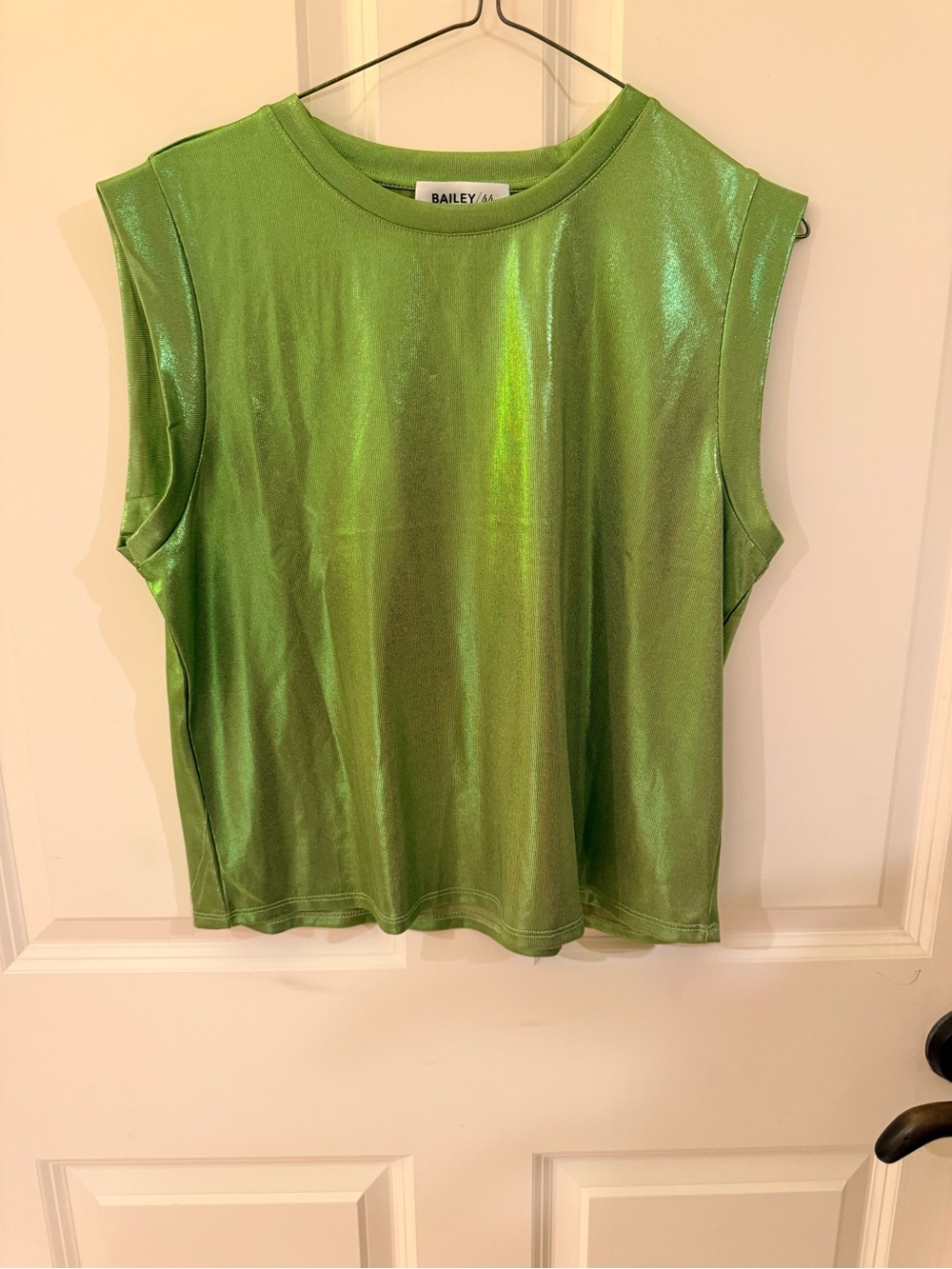 Bailey 44 Metallic Lime Green Muscle Tee